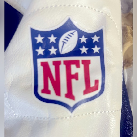 NEW ENGLAND PATRIOTS Team (Faux) Leather Jacket w/ Unofficial NFL logo/emblem - Picture 7 of 8